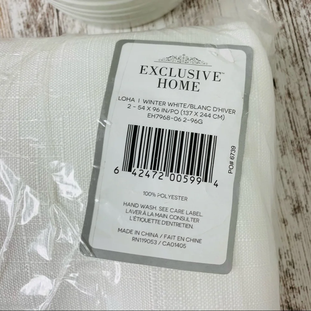 Set of 2 Trent Austin Designs White Curtain Panels 52 x 96 NEW NWT
